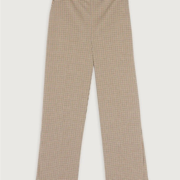 BNWT OAK+FORT SMALL Plaid Trouser in Oatmeal Brown Plaid - Picture 4 of 6